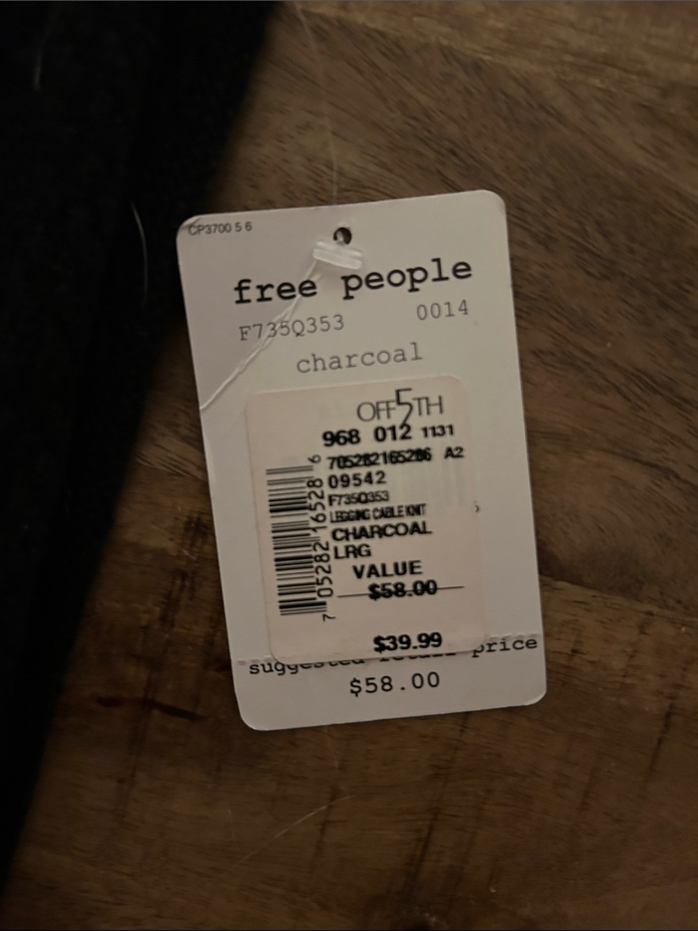 NWT Free People Black Textured Pull-On Pants - Picture 2 of 4
